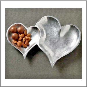 Two Hearts Entwined Textured Serving Decor Tray